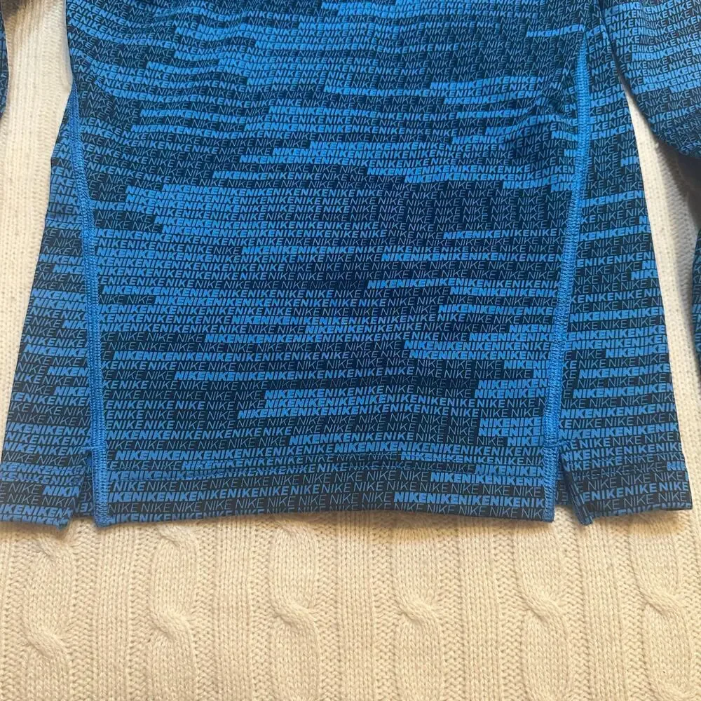 Nike Pro Warm Dri-Fit Fitted Long Sleeve Shirt sz S Blue Nike Pro Shirt